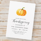 水モダン色かぼちゃ感謝祭ディナー 招待状