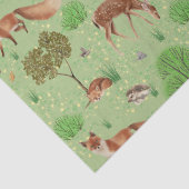 水モダン色かわいいウッドランド動物牧草地 薄葉紙 (詳細)