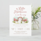 水モダン色きのこ赤ちゃんシャワー招待状 招待状 (スタンド正面)