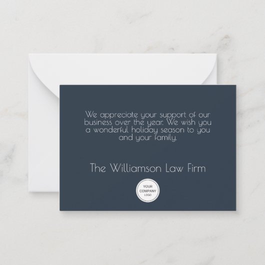 水モダン色そりクリスマスツリー企業の ノートカード (裏面)