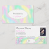 水モダン色と写真アポイントメントSocial M 名刺 (正面/裏面)