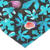 水モダン色のイチジクが実を付けた黒 ショートテーブルランナー (コーナー)