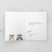 水モダン色のウッドランド動物ありがとう サンキューカード (内部)