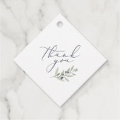 水モダン色のオリーブの枝結婚葉 フェイバータグ (裏面)