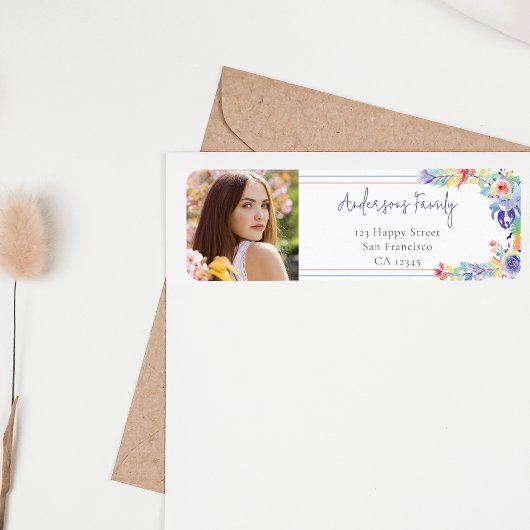 水モダン色のカラフルフローラ撮影 ラベル