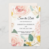 水モダン色のカラフル美しい セーブザデート (正面/裏面)