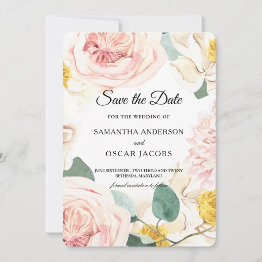 水モダン色のカラフル美しい セーブザデート (正面)