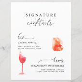 水モダン色のシグネチャードリンクのメ結婚ニュー (正面)