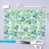 水モダン色のパーム葉 薄葉紙 (クラフト)