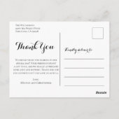 水モダン色のフローラストライプが結婚ありがとう ポストカード (裏面)