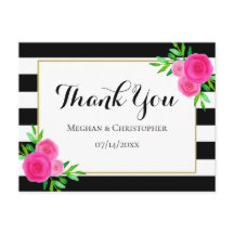 水モダン色のフローラストライプが結婚ありがとう