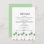 水モダン色のヤシ結婚の木 エンクロージャーカード (正面/裏面)