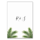 水モダン色のヤシ結婚の木 テーブルナンバー (裏面)