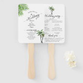 水モダン色のヤシ結婚の木 ハンドファン (正面&裏面)