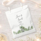 水モダン色のヤシ結婚の木 フェイバーバッグ (クリップ留めされた状態)