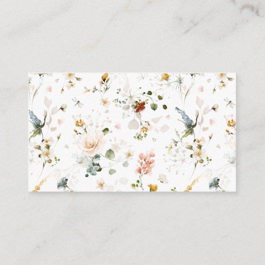 水モダン色のレシピの花を持って来て エンクロージャーカード (裏面)