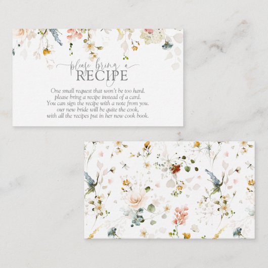 水モダン色のレシピの花を持って来て エンクロージャーカード (正面/裏面)