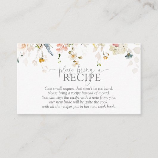 水モダン色のレシピの花を持って来て エンクロージャーカード (正面)