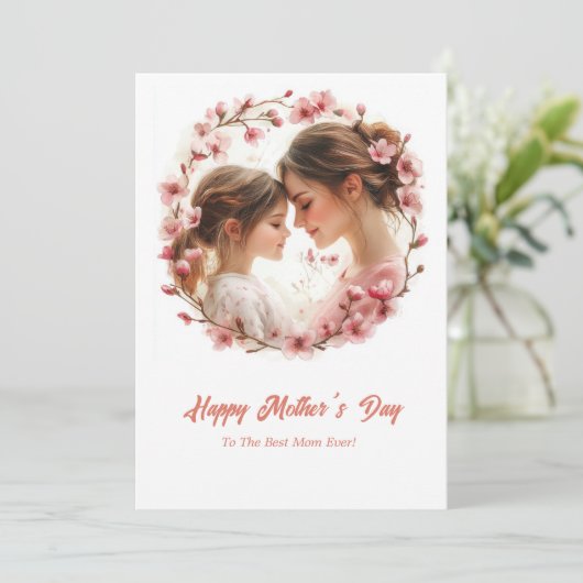 水モダン色の優しい母と娘 シーズンカード (スタンド正面)