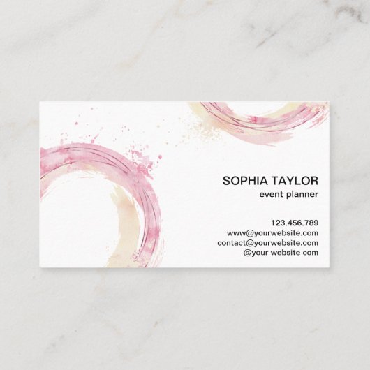 水モダン色の円抽象芸術 名刺 (裏面)