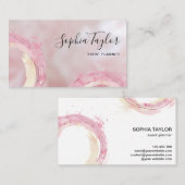 水モダン色の円抽象芸術 名刺 (正面/裏面)