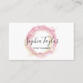 水モダン色の円抽象芸術 名刺 (正面)