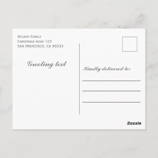 水モダン色の冬のシーン喜びはがき ポストカード (裏面)