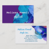 水モダン色の名刺（紫と青） 名刺 (正面/裏面)