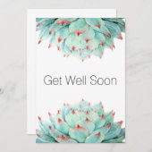 水モダン色の多肉株はすぐに良いカード サンキューカード (正面/裏面)