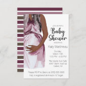 水モダン色の妊産婦の赤ちゃんシャワー 招待状 (正面/裏面)