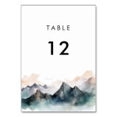 水モダン色の山の横結婚景 テーブルナンバー (裏面)