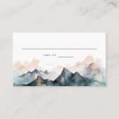 水モダン色の山の横結婚景 プレイスカード (正面)