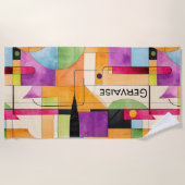 水モダン色の幾何学的抽象芸術 ビーチタオル (正面)