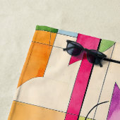 水モダン色の幾何学的抽象芸術 ビーチタオル (インサイチュ)