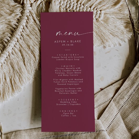 水モダン色の座標 |赤結婚のメニュー メニュー