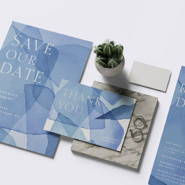 水モダン色の形状 サンキューカード