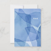 水モダン色の形状RSVP応答カード 出欠カード (裏面)