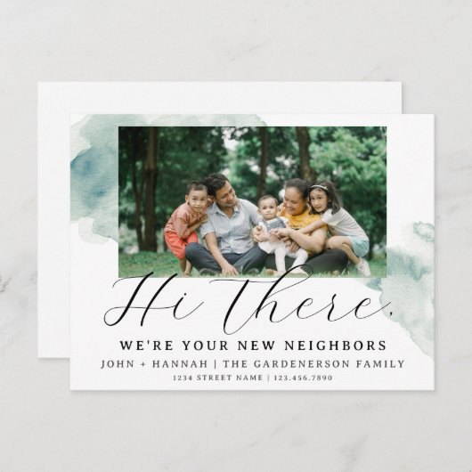 水モダン色の新しい隣接はがき ポストカード (正面/裏面)