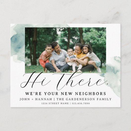 水モダン色の新しい隣接はがき ポストカード (正面)