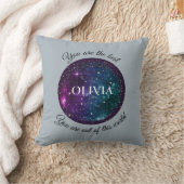 水モダン色の月の天体と星座 クッション (ブランケット)