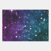 水モダン色の月の天体 ラッピングペーパーシート (正面3)