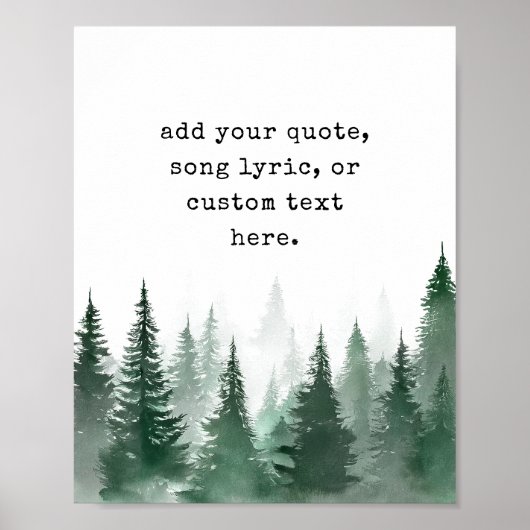 水モダン色の木のカスタム引用文ポスター ポスター (正面)