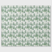 水モダン色の松の木のクリスお洒落マス ラッピングペーパー (フラット)