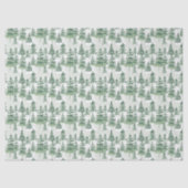 水モダン色の松の木のクリスお洒落マス 薄葉紙 (正面)