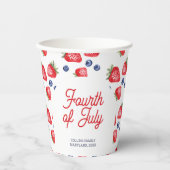 水モダン色の果実スクリプト7月パーティー4日 紙コップ (正面)