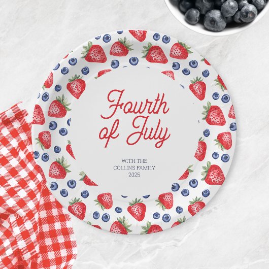 水モダン色の果実7月の4th夏のパーティー ペーパープレート
