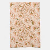 水モダン色の桃の花パターン キッチンタオル (縦)
