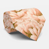 水モダン色の桃の花パターン ネクタイ (ロール)