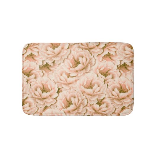 水モダン色の桃の花パターン バスマット (正面)