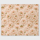 水モダン色の桃の花パターン ラッピングペーパー (フラット)